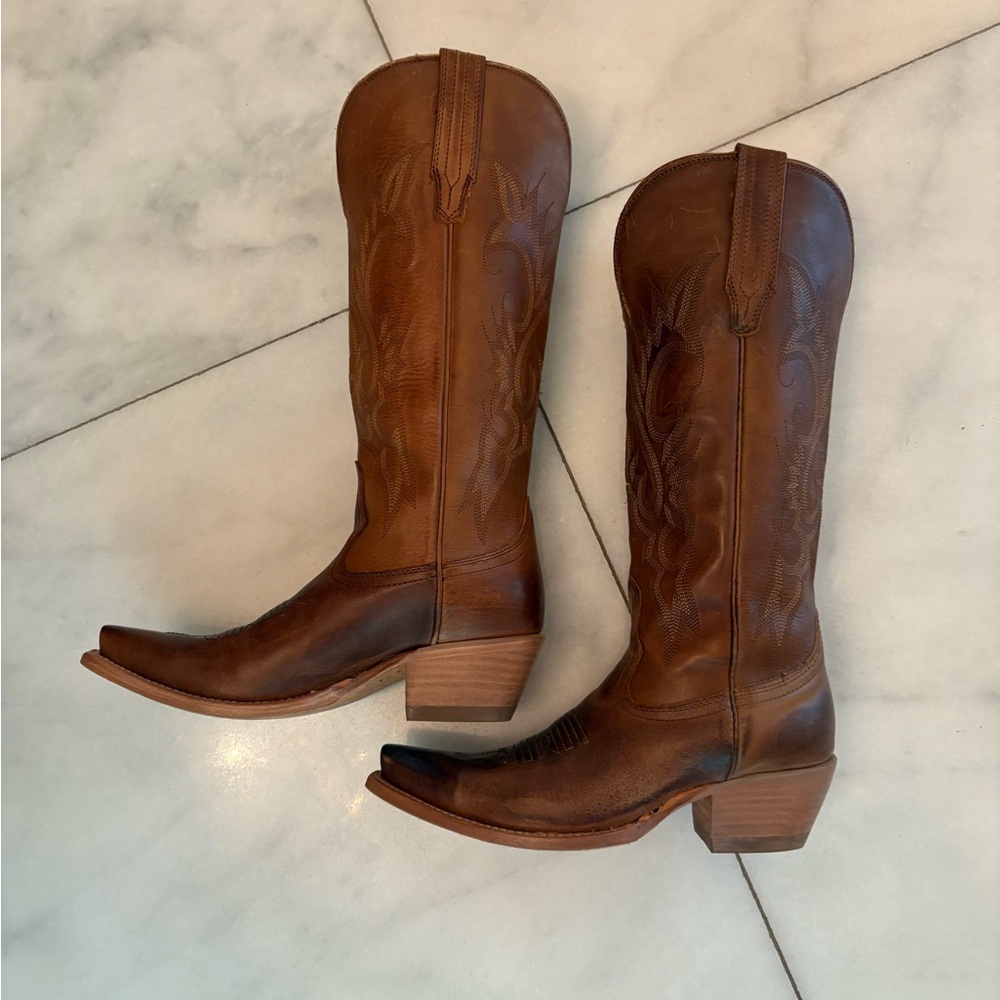 Freebird Tan Leather Heeled Boots
